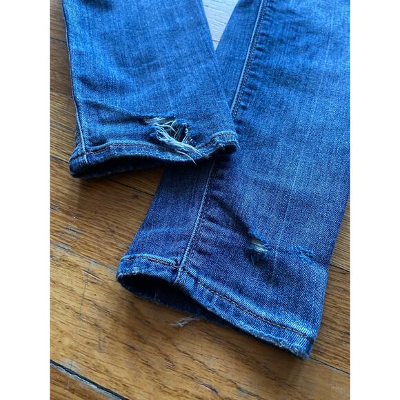 EXPRESS Distressed Stretch Mid-Rise Denim Leggings sz 6R - Picture 8 of 16